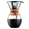 Bodum Pour Over Kaffeebereiter mit permanentfilter, Glas, Beige 14.9 x 17.6 x 25.6 cm