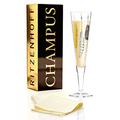 RITZENHOFF Champus Champagnerglas von Kathrin Stockebrand, aus Kristallglas, 200 ml, mit edlen Gold- und Platinanteilen, inkl. Stoffserviette