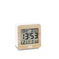ADE Funkwecker CK 1705. Digitale Uhr mit DCF Zeitsignal, Gehäuse mit echtem Bambus, LCD-Display, Thermometer für Raumemperatur, Schlummerfunktion und Kalender. Inklusive Batterie