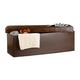 Relaxdays Faltbare Sitzbank, Aufbewahrungsbox mit Deckel, H x B x T: 38 x 114 x 38 cm, Sitzhocker, Kunstleder, braun