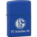 Zippo Feuerzeug FC Schalke 04-Fussball-Club-Royal Blau-II-Druck weiß Sturmfeuerzeug, Chrom, Silber, 6 x 4 x 2 cm