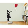 FoundaryWallArt Banksy Wand Aufkleber – Mädchen mit Ballon Herz Wand Aufkleber, Banksy Aufkleber – Banksy Vinyl Wand Kunst Aufkleber