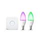 Philips Hue White and Color Ambiance E14 LED Kerze Doppelpack inkl. Hue Dimmschalter, dimmbar, bis zu 16 Millionen Farben, steuerbar via App, kompatibel mit Amazon Alexa (Echo, Echo Dot)