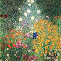 Kunstdruck auf Leinwand. Garten in Blüte. Bild von Gustav Klimt