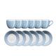 Mäser, Serie Kitchen Time, Espressotasse 9 cl mit Untertasse, Porzellan Geschirr-Set in der Farbe Blau für 6 Personen