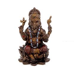 Exotic India Statue Ganesha Hindu-Elefant Gott des Erfolgs, Messing, Gelb