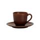 Avet Spain Kaffeebecher-Set mit Teller, Steingut 6.8x6.8x6 cm braun