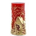 Magic Candle World Candles Handgemalt Weihnachten Kerze, Paraffinwachs, Rot, 11.5 x 11.5 x 18 cm