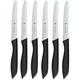 WMF Classic Line Brotzeitmesser Set, 6-teilig, Vespermesser mit Doppelwellenschliff, Spezialklingenstahl, Kunststoffgriff, L 11 cm, schwarz