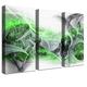 LANA KK Luxus Ausführung –"Mystique Zoll Abstraktes Design auf 4 cm Echtholz-Keilrahmen, Grün, 150 x 100 x 4 cm, dreiteilig