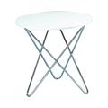 Amelia Round Side Table-Chrom/White