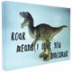 Stupell Industries Wandbild mit Aufdruck Roar is I Love You in Dinosaurier, Mehrfarbig, 40,64 x 3,81 x 50,8 cm, Canvas, Mehrfarbig, 16" x 20"