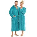 CelinaTex Bademantel mit Kapuze für Damen und Herren, Saunamantel weich und flauschig, Coral-Fleece Morgenmantel Florida 5001237 XL türkis