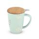 Pinky Up 5850 Bailey Champagne Dots Teetasse mit Teesieb, Keramik, mehrfarbig