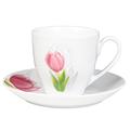 Dajar Kaffeeservice TULPE 12-TLG, Porzellan, Weiß Rosa Grün, 41 x 15,5 x 8,2 cm, Einheiten