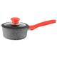 Keten Atlanta Marble Non-Stick Saucepan, 16x7.5cm, Aluminium, Black, 16 cm,