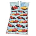 Herding DISNEY CARS 3 Bettwäsche-Set, Wendemotiv, Bettbezug 135 X 200 cm, Kopfkissenbezug 80 x 80 cm, Flanell/Biber