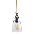 Tosel 16490 Pendelleuchte 1 Licht, Stahl, E27, 40 W, transparent, 15,5 x 90 cm