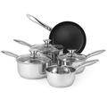 Russell Hobbs bw06572 Classic Collection 5-teiliges Pfannen-Set, 14/16/18/20/24 cm, Edelstahl, silber, 47 x 25,5 x 16,5 cm