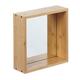 Furniteam klein Design Wand Spiegel Regal, Bambus, Natur Bambus, 26 x 26 x 9 cm