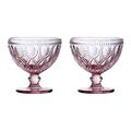 Premier Housewares Fleur Sundae Geschirr, rosa Glas, 2er Set