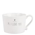 Bastion Collections Tasse mit Aufschrift I Love You, Einheitsgröße, Weiß und Ps