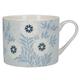 Creative Tops MATLEY Squat-Shaped Tasse mit Aufdruck Dekorative Blumen, Feines Porzellan, Blau/Weiß, 15,5 x 21 x 17 cm