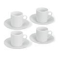 eBuyGB 50 ml 8 Stück Espresso/Untertasse Kaffee Set schwarz Geschenkverpackung Geschenk Küche, Keramik, weiß, 24,99 x 11.99 X 9,4 cm