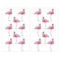 Wenko Herdabdeckplatten Universal Flamingo 2er Set, Kochplattenabdeckung für Alle Herdarten, Gehärtetes Glas, Mehrfarbig, 52 x 30 x 0,1 cm