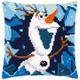 Vervaco Kreuzstichkissen Disney Olaf, Stickbild vorgezeichnet Kreuzstichpackung Kissen, vorbezeichnet, Baumwolle, Mehrfarbig, 40 x 40 x 0,3 cm