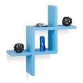 Relaxdays Zusammenstecken, Modernes Design, Mit 6 kg belastbar, MDF, HBT: 40x40x12cm, Blau Wandregal schwebend, Holz, 12 x 40,5 x 40 cm