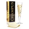 RITZENHOFF Champus Champagnerglas von Esser'Design (Sparkle), aus Kristallglas, 200 ml, mit edlen Gold- und Platinanteilen, inkl. Stoffserviette