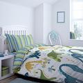 Catherine Lansfield Dini Bettbezug für Einzelbett, 160 x 200 + 50 x 80 cm, Grün, 2 Stück