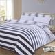 Dreamscene Bettbezug mit Kissenbezug, wendbar, Bettwäscheset mit vertikalen Streifen, blassgrau, Doppelbett-Größe