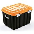 M-Home Box mit Deckel, Polypropylen, schwarz und orange, 142L || 77 cm x 57 cm x 53 cm