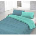 Italian Bed Linen Natural Color Bettbezug, 100% Baumwolle, Petrol/Grün Wasser, 2 Sitzer