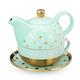 Pinky bis 7650 Addison Aqua Gold Dot Tea for One Set, Mehrfarbig