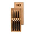 Kuhn Rikon 24020 Black Peak Steakmesser 4er-Set in Holz-Geschenkbox, schwarz