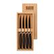 Kuhn Rikon 24020 Black Peak Steakmesser 4er-Set in Holz-Geschenkbox, schwarz