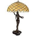 World Art TW60505 Tischlampe ei mit edelstein glas im tiffany-stil handwerk, 85x54x54 Cm