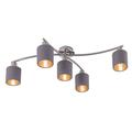 Trio Leuchten Garda 605400541 Garda Deckenleuchte, Metall, Nickel Matt, E14, Stoffschirm Tupe/Gold