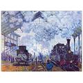 ArtPlaza TW91914 Monet Claude-Saint Lazare Station in Paris, Arrival of a Train Dekorative Paneele, Holz MDF, Multifarbiert, 80x60 cm