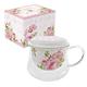 Easy Life 353FLDA Set 1 Tasse mit Teesieb, 25 cl, Boro Silikat und Porzellan Floral Damask, 0,25 l, mehrfarbig