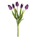 Real-Touch Tulpenbund mit 5 Blüten, 53 cm, Frühjahrsdeko, Frühlingsdeko, Osterdeko, Kunstblumen, Künstliche Blumen, Violett