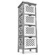 Fineway. Stylish 4 Tier Drawer Wooden Bathroom Woven Cupboard Shelf Storage Cabinet Bedside Living Room Bedroom Unit - Grey - Fully Assembled (Minerva 4 Drawer)