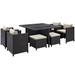 Inverse 9 Piece Outdoor Patio Dining Set - East End Imports EEI-726-EXP-BEI