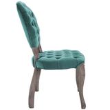 Exhibit French Vintage Dining Performance Velvet Side Chair EEI-3365-TEA