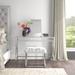 House of Hampton® Mazzone Vanity Set w/ Stool & Mirror Metal in Gray | 50 H x 19 W x 42 D in | Wayfair 97E7B5A6AC3148D0BAAB57563B9B7A6C