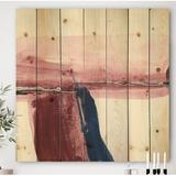 East Urban Home Patch of Dirty Pink I - Shabby Elegance Print on Natural Pine Wood in Gray | 46 H x 46 W x 0.78 D in | Wayfair