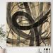 East Urban Home Minimalistic Roller III - Mid-Century Modern Print on Natural Pine Wood in Gray | 46 H x 46 W x 0.78 D in | Wayfair